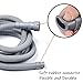 HLMOptimo 6 Feet Universal Washing Machine Drain Hose Flexible Dishwasher Drain Hose Extension Kits Corrugated Washer w/ 2 Clamps 1 adapter 1 U-Bend Holder