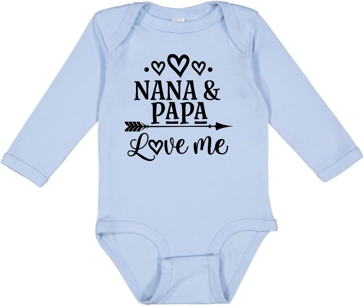 inktastic Nana Papa Love Me Grandchild Long Sleeve Creeper