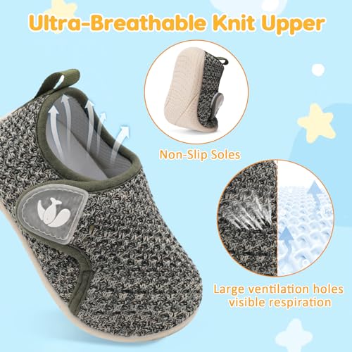 Image of FEETCITY Toddler Walking Shoes Slip On Toddler Shoes Boys Girls Kids Sports Sneakers Casual School Shoes Barefoot Shoes