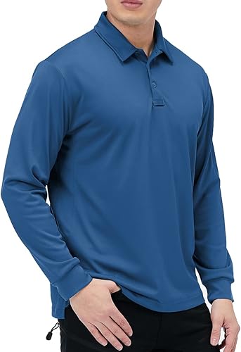 Miniatura 3 de NAVEKULL Polo táctico de manga larga para hombre, de secado rápido, ligero, militar, senderismo, deporte, golf, para uso al aire libre