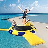 ★Combinación de juego de 4 piezas: consta de una escalera de cuerda de 4 peldaños, dos tablas de protección y un tobogán. Usted y su hijo pueden subir rápidamente a la parte superior del trampolín de agua inflable. Los toboganes están diseñados para divertirse deslizándose. Varias asas integradas facilitan el movimiento.