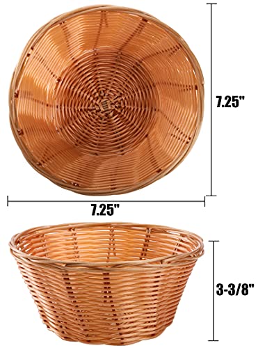 Yesland 12 Pack Plastic Round Basket Small Gift Baskets - 7 Inch Woven Bread Roll And Food Serving Baskets - Food Storage Basket Bin For Kitchen, Restaurant, Centerpiece Display, Christmas Gifts #TOP1
