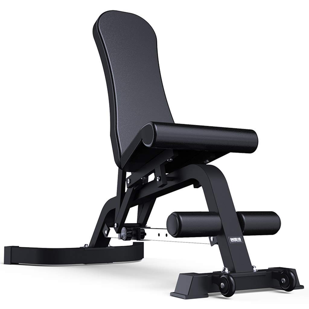 AYCDL Adjustable Benches Commercial Adjustable Bench Professional Dumbbell Bench Family Training Gym Tilting Bench Abdominal Board Sit-ups Fitness,Black-147 * 74 * 50cm