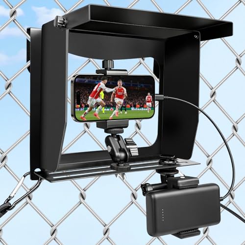 Game Changer Mounting Kit, Cell Phone Fence Mount with Shade and Power Bank Holder, Gamechanger...