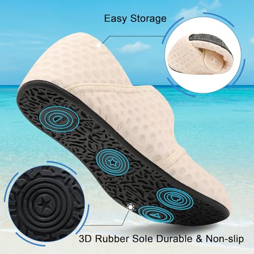 Image of Water Shoes for Women Men Barefoot Beach Swim Aqua Socks Summer Wide Slides Sandals Quick Dry Pool River Sea Sock Shoes