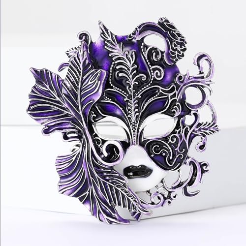 Image of Blue Venice Queue Mask Brooch Pin for Women & Men