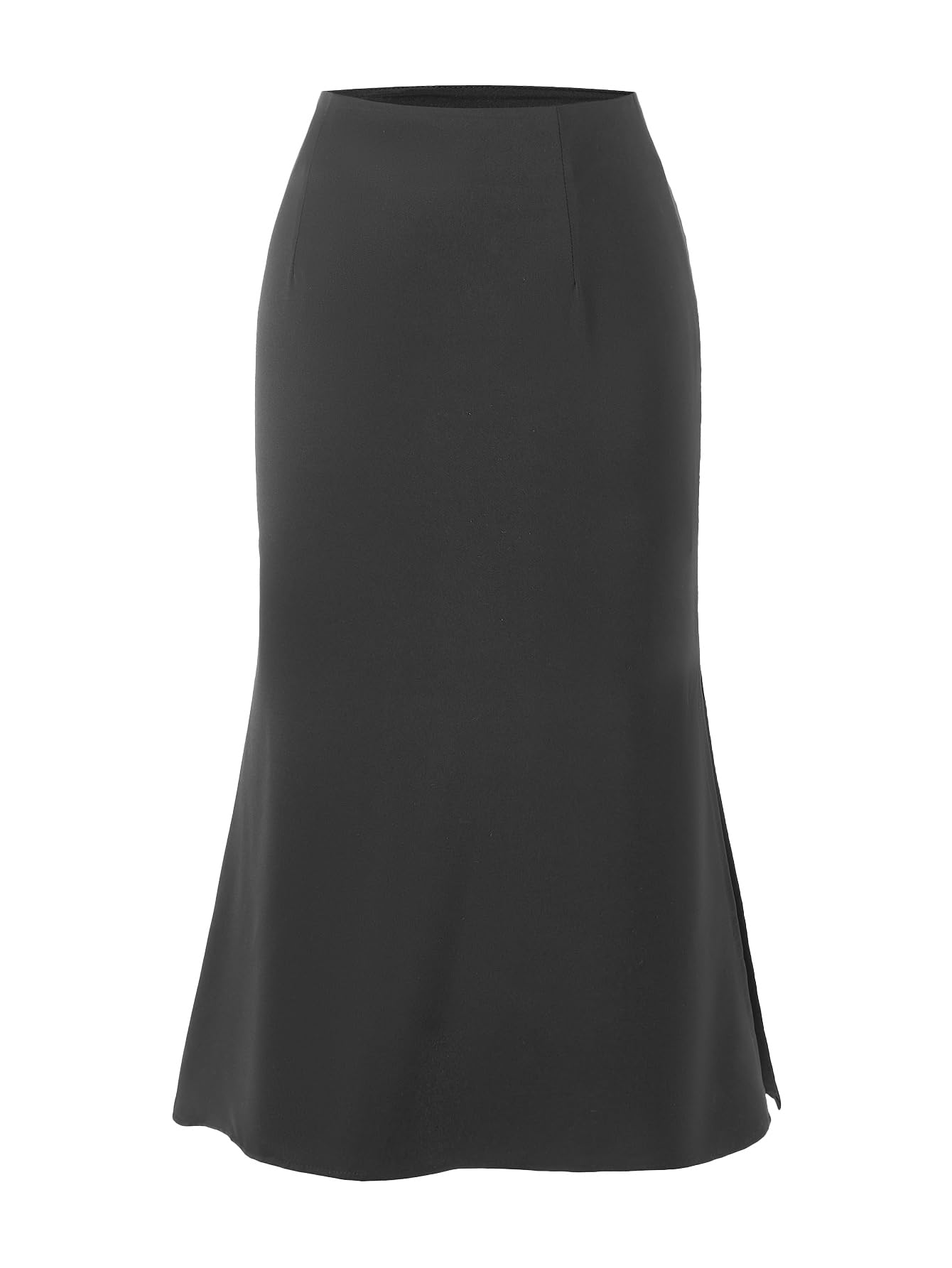 Womens Satin Midi Skirt Elegant High Waisted Side Slit Dressy Casual Work Skirts