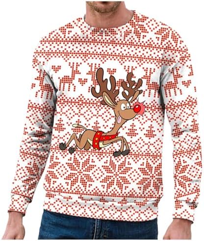 Pull De Noël Homme "moche" Amusant - Imprimé Père Noël Ou Motif Festif - Col Rond, Manches Longues - Tricot Doux Et Chaud