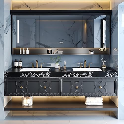 ZGNBSD 66 in Double Sink Bathroom Vanity Set - Floating