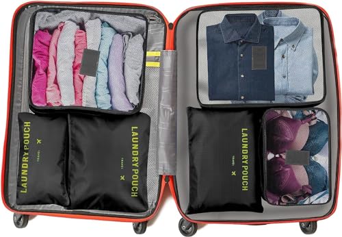 Image of Travel Organizer, Packing Cubes for Travel, Toiletry Bag, Packing Bags for Clothes, Travel Essentials, Travel Pouch, Travel Organizer (BLACK)