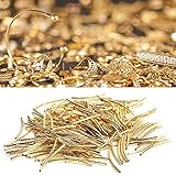 Curved Noodle Tube Spacer Beads, DIY Materials 200Pcs Jewelry Making Accessories Curved Long Tube Beads for Jewelry Making for DIY Crafts(Golden)