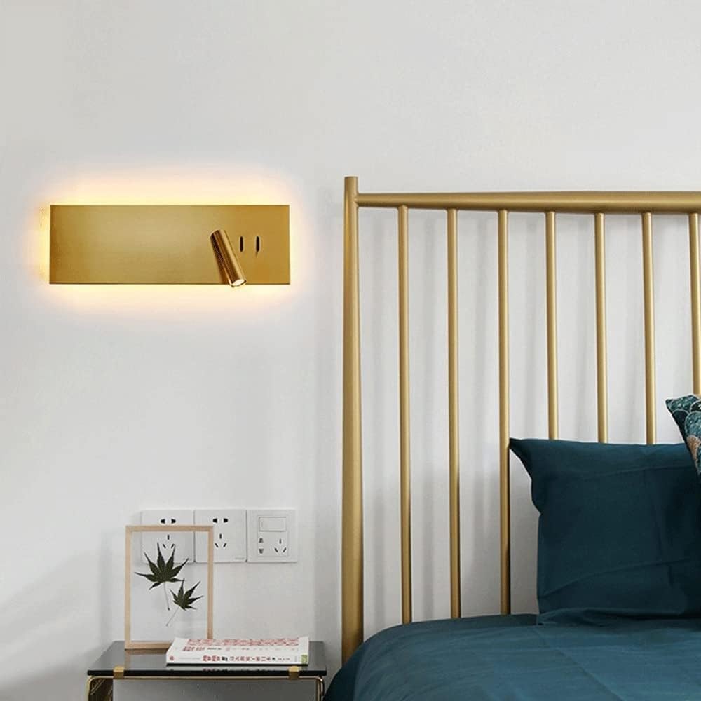 Kinkiety wewnętrzne reflektor LED 3 W oświetlenie nastrojowe 6W nowoczesne prostokątne metalowe lampy ścienne do sypialni hotelu wynajem na wakacje lampa do czytania