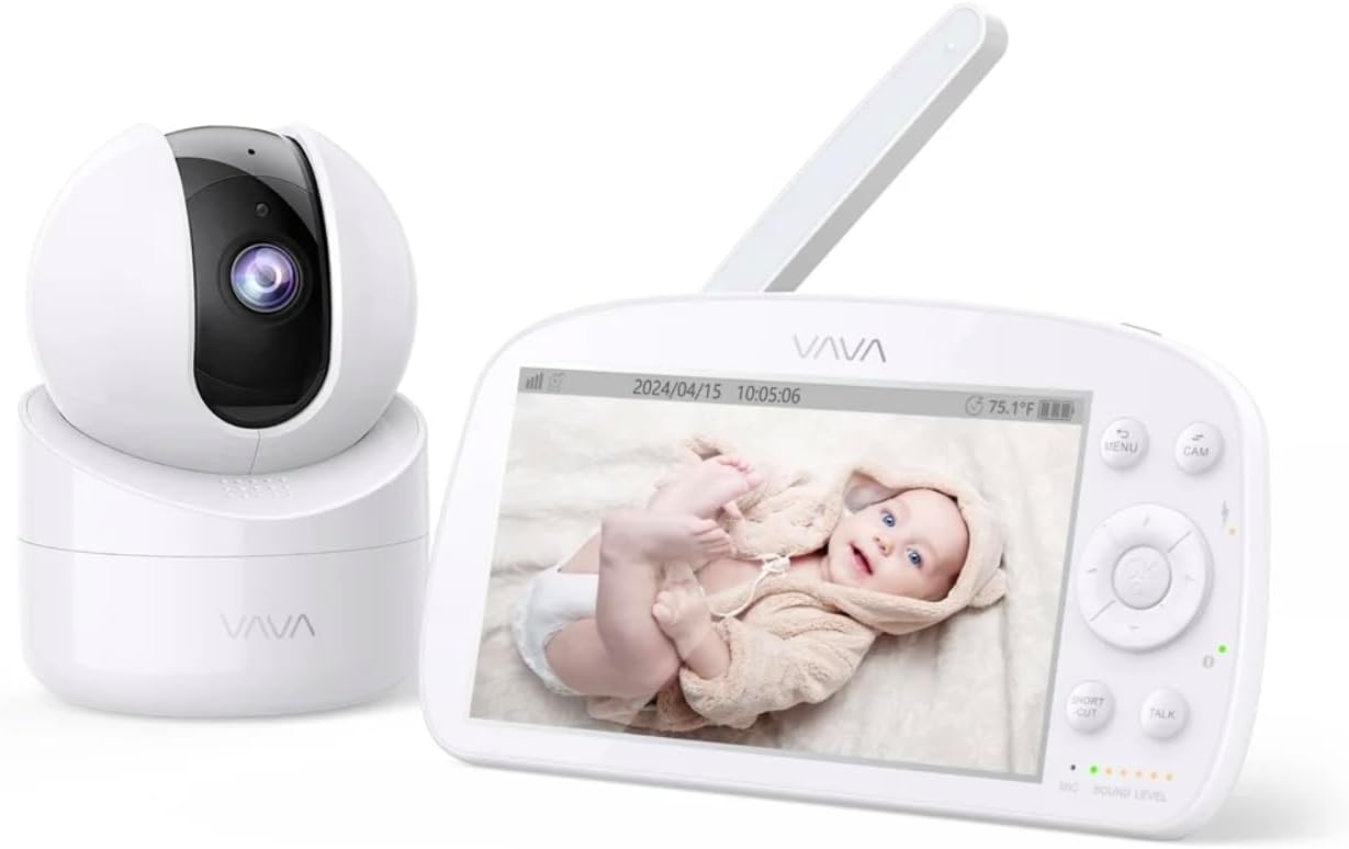 VAVA Baby Monitor parent unit and baby unit side by side