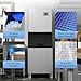 680 LBS/24H Commercial Ice Machine with 560 LBS Storage Bin, Ice Cubes Ready in 5-15 min, Stainless Steel Industrial Ice Maker, Self-Cleaning, Timing Function, Adjustable Ice Thicknesses