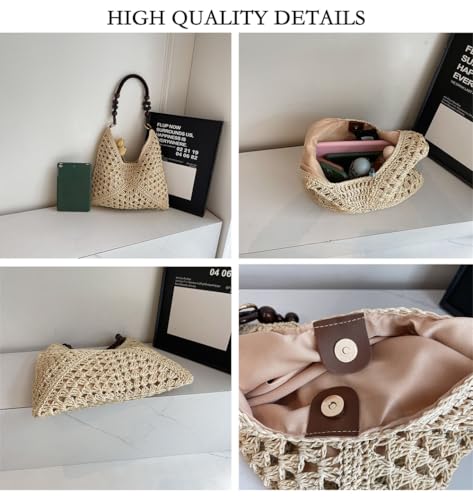 Bolso Hobo de Paja Verano para Mujer OANEXX miniatura 4