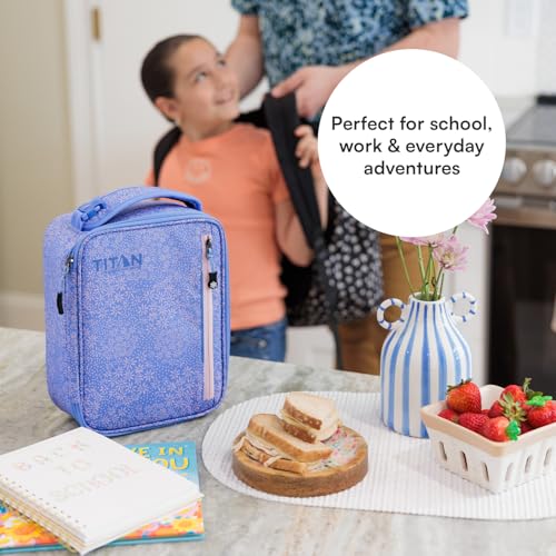 Image of Titan by Arctic Zone Fridge Cold Lunch Box, 2 Ice Packs, Blooming Daisies | Fridge cold insulated cooler bag with leak proof lining for men and women, includes 2 gel ice packs
