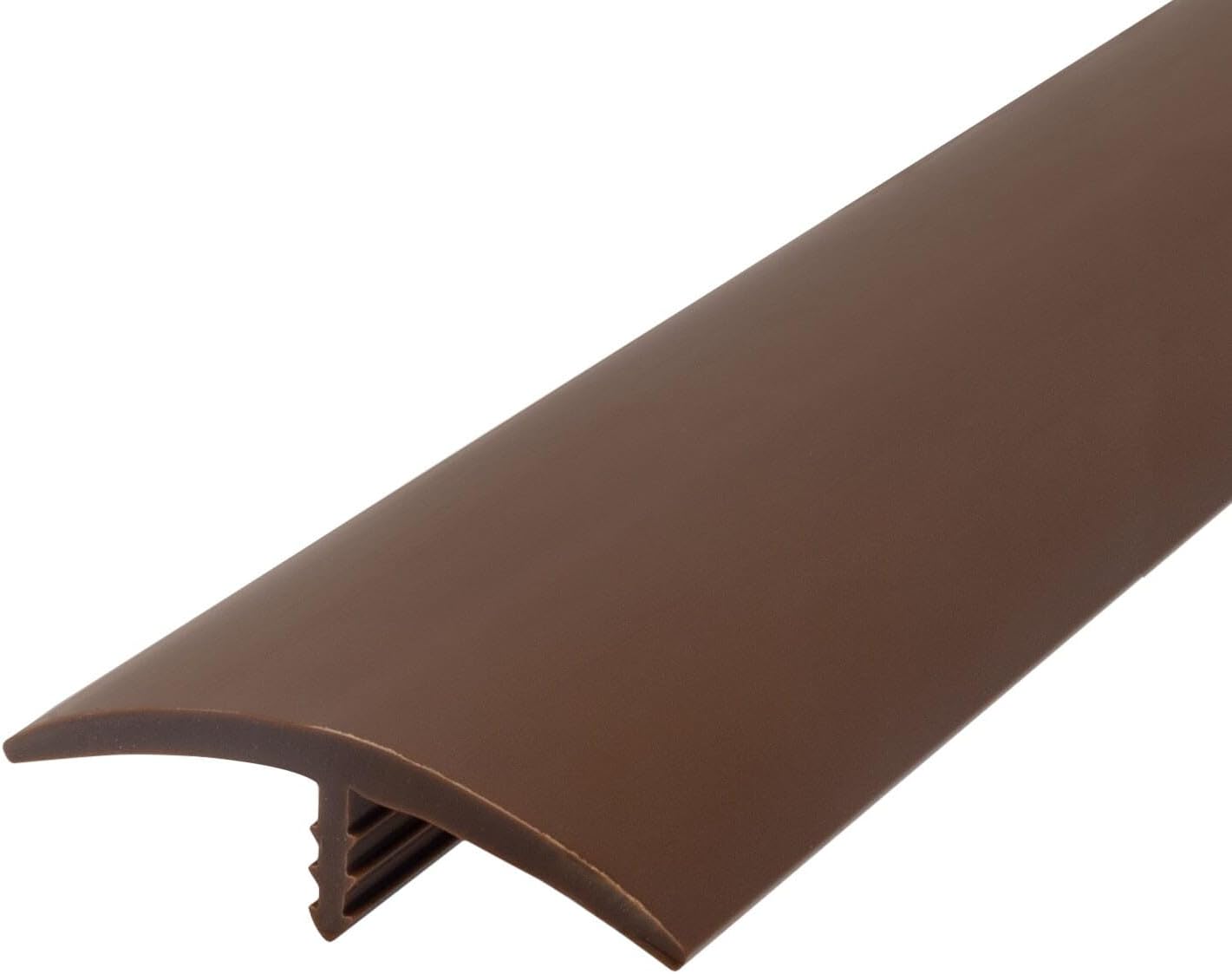 Outwater Plastic T-molding 1-1/2 Inch Milk Chocolate Brown Flexible Polyethylene Center Barb Tee Moulding 25 Foot Coil