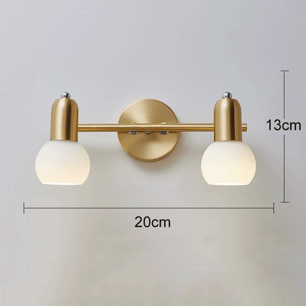 Luci da specchio a LED 2 teste Lampada parete nordica Paralume in