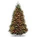 National Tree 6.5 Foot Dunhill Fir Tree with 650 Multicolor Lights, Hinged (DUH-65RLO)