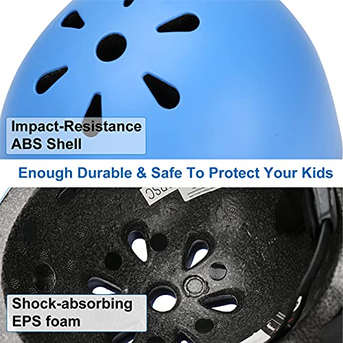 KAMUGO Kids Bike Helmet, Toddler Adjustable Helmet for Ages 2-14 Kids Boys Girls Multi-Sport Helmet for Skateboard Roller Skateing Bicycle Scooter Blance Bike