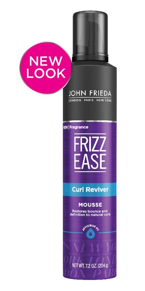 John Frieda Frizz Ease Curl Reviver Mousse, 7.2 Ounces, Enhances Curls, Soft Flexible Hold, Mousse for Curly or Frizzy Hair, Alcohol-Free