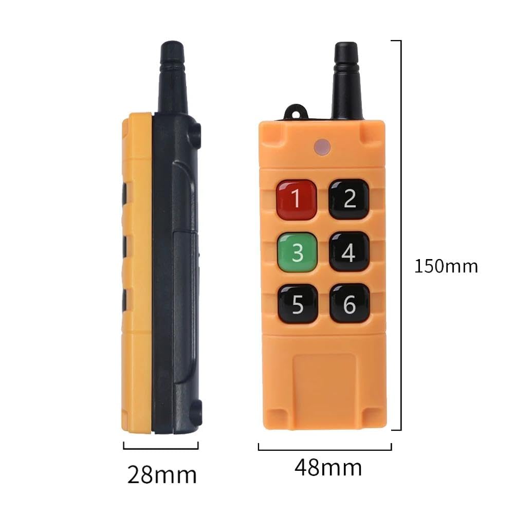 Sistema de interruptor remoto de 6 canales 433 MHz, receptor inalámbrico, alcance de 300 m, CC 12 V-36 V, para puertas de persianas, garaje, puertas eléctricas, ventanas, polipastos de