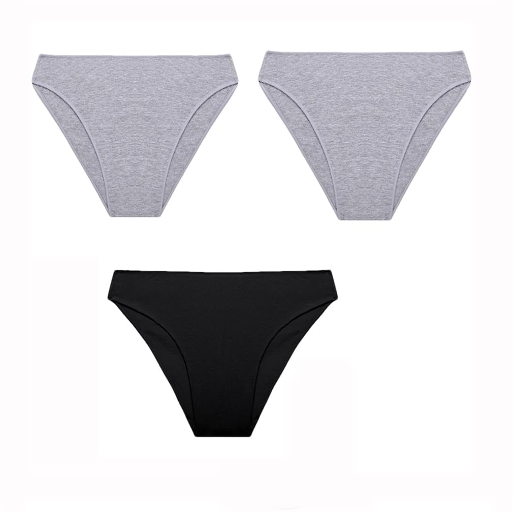 3PCS Set Panties Women Cotton Bikini Panties Woman Underwear Soft Breathable Underpants Solid Colors