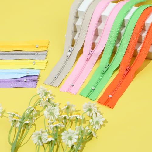 Trinkrittey 577257_1_YCNVXUHE 20 Pcs Zippers For Sewing, 13Inch Colourful Zippers Nylon Resin Zippers Supplies Zippers thumb #4
