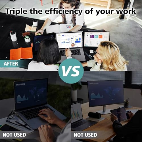 Image of ROYY Laptop Screen Extender Double Monitor - 14 inch 1080P Portable Monitor FHD Attachment Extra Screen Compatible with Windows Mac Dex Chrome Travel Work Fits 13-17 inch Laptops