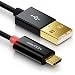 Produktbild deleyCON 1m Micro USB Kabel mit LED - Ladekabel Datenkabel Schnellladekabel für Smartphone Tablet - PC Laptop Notebook - Schwarz