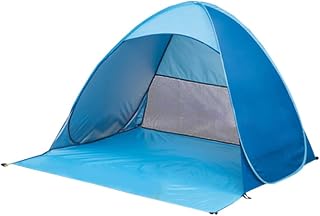 Outanaya Tienda De Campaña Plegable Automática para Playa y Camping, Tejido Revestimiento UV, Estructura Robusta Estaca, Apertura Rápida, Color Azul Doble