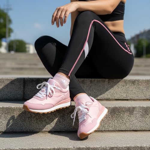 Image of CUSHIONAIRE Kicks Fashion Sneakers for Women, Lightweight Non-Slip Lace Up Shoes with Memory Foam