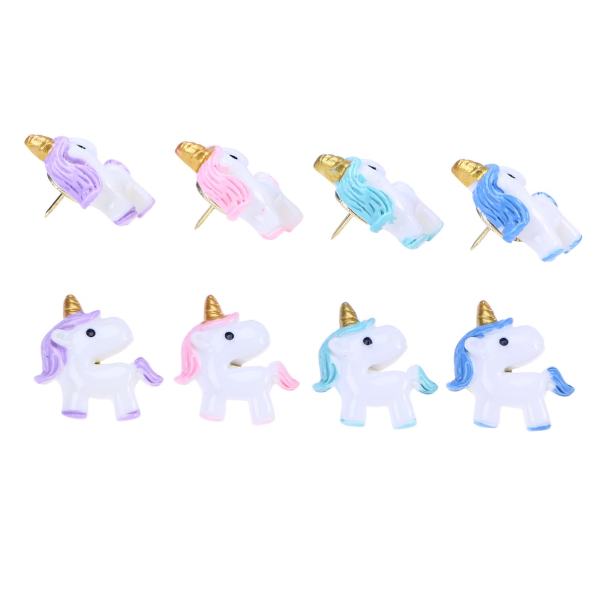SEWACC 72stücke Einhorn Push Bunte Pinnadeln Kunststoff Für Karten Kalender Whiteboards Für Büro Schule -Dekoration Kreative Reißnägel Zufälligen Farben