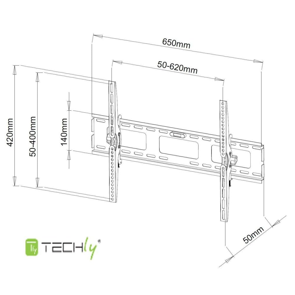 Techly ICA-PLB 131L Support pour téléviseur 165,1 cm (65") Noir