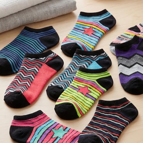 Image of Tipi Toe Women's 20 Pack Colorful Low Cut Socks - Lightweight, Breathable Design for All-Day Comfort Sizes 9-11 /10-13