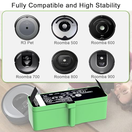 Image of Upgraded 5200mAh 74.88Wh Replacement Battery 1800LI 4376392 for iRobot Roomba 500 /600 /700 /800 /900 Series Compatible with Roomba 895 890 877 695 690 680 677 675 670 665 640 960 965 970 860 805