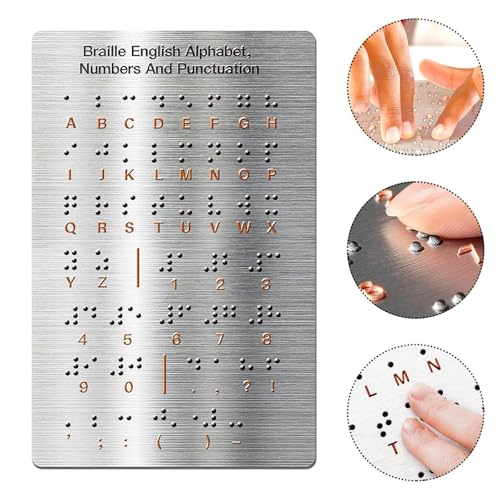 Milageto Placa do alfabeto braille, ferramenta educacional fornece presentes, aprendizagem braille c