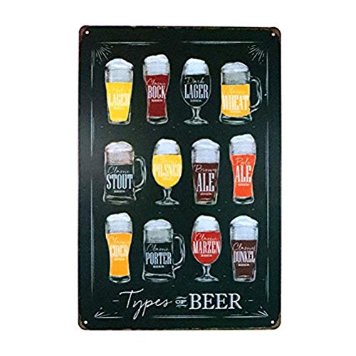 Vintage Bar Sign Metal Signs For Bar Decor Types of Beer Sign Vintage Hanging Poster House Cafe Restaurant Home Art Painting (35M0056)