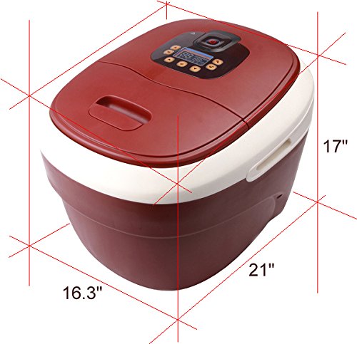 Carepeutic Foot Spa with dimensions labeled: 21 inches length, 16.3 inches width, 17 inches height