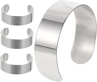 NUOBESTY 4個不锈钢手镯内芯用レザーリングコア バングル製作用アクセサリー 自だけのジュエリーを作る楽しさを提供