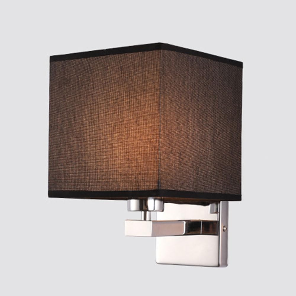 Pilanp B Rustic Fabric Wall Sconces Chrome Metal Wall Sconce Fixtures With Linen Fabric Shade Athroom Vanity Wall Lamps For Hallway Edroom Living Room Athroom Stairway