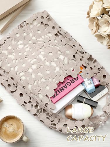 Bolso hombro tejido crochet bohemio con pouch miniatura 2
