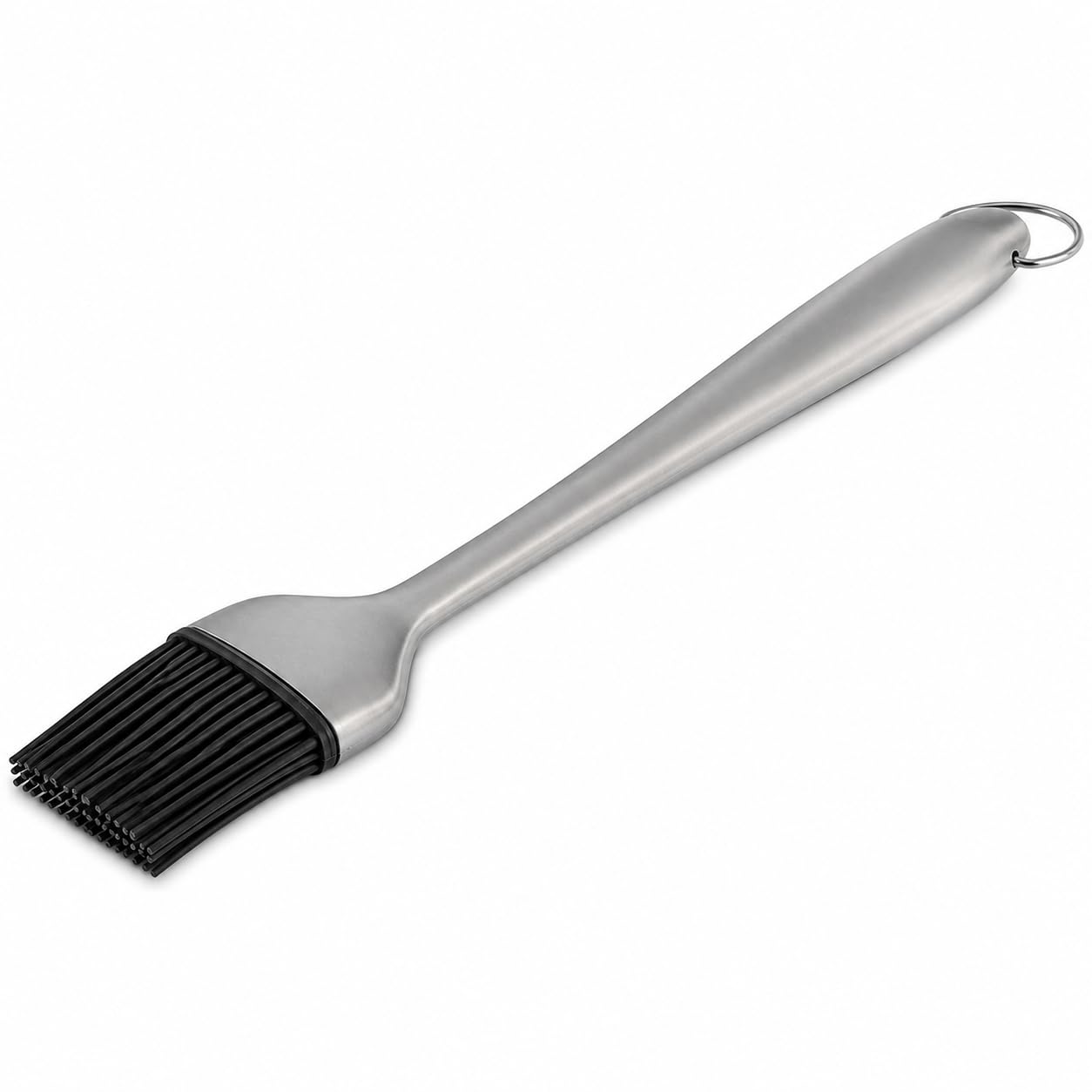 12-Inch Silicone BBQ Basting Brush by Glownary – 12 Inch, Stainless Steel, Silver, Model Bbq-12sb