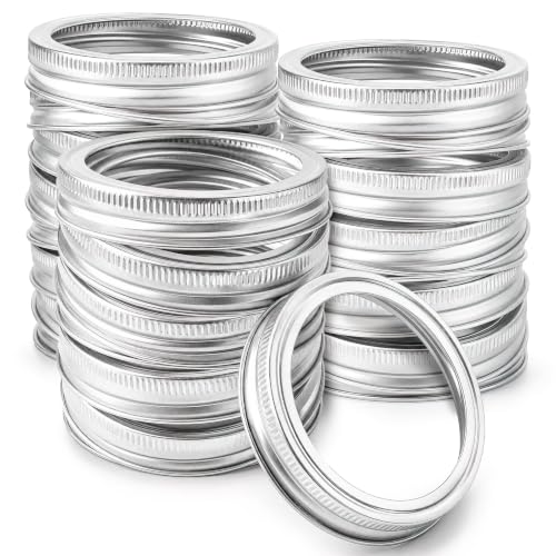 Ensbelei 24pcs 87mm Regular Mouth Mason Jar Canning Bands - Reusable Replacement Metal Rings, Practical Screw Jar Bands, Leak Proof Tinplate Metal Rings, Compatible With Mason Jar