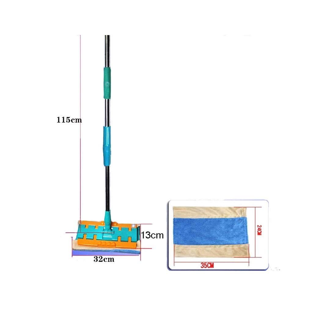 Limpieza del piso Trapeador de piso de microfibra para limpieza de madera dura Trapeador húmedo de polvo giratorio 360 con mango extendido de aluminio, paño de almohadillas de trapeador lavables