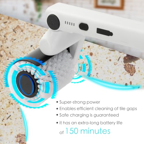 Electric Spin Scrubber,Shower Cleaning Brush with 4 Replaceable Brush Heads,Ipx7 Waterproof, Adjustable Extension Handle,Power Scrubber 2 Adjustable Speeds,for Kitchen,Bathroom,Glass,Car - Image 6