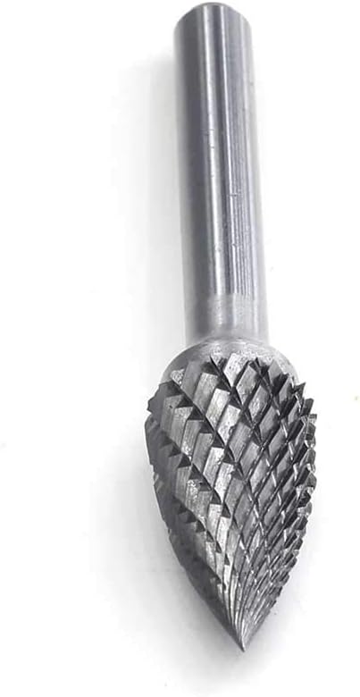 Hot Deals YUFUTOL SG-5 Tungsten Carbide Burr Pointed Tree Shape Double Cut Rotary Burrs File(1/2''cutter Dia ， 1''Cutter Length) with 1/4'' (6.35mm) Shank dia