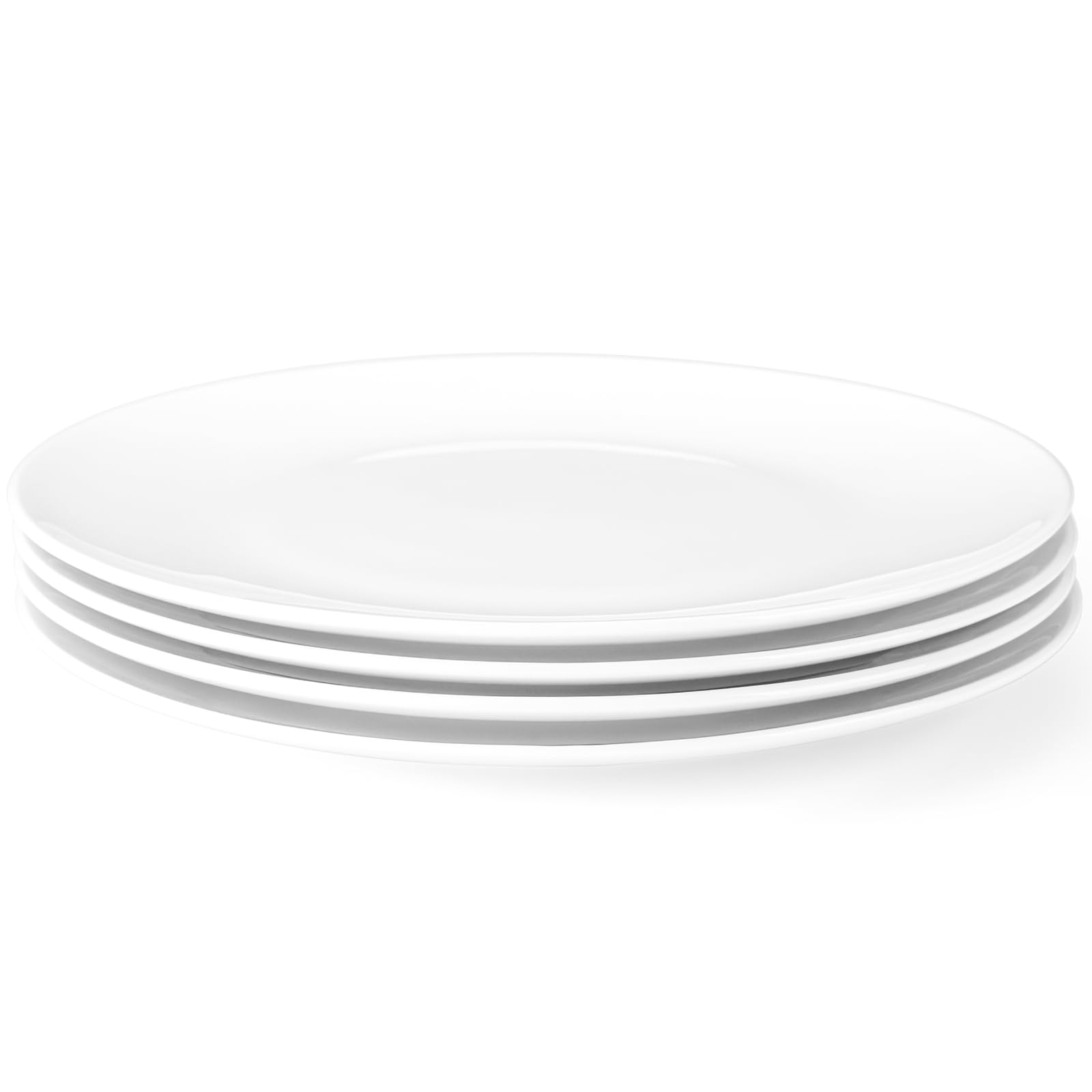 Set di piatti piani bianchi da 22,9 cm, per piccoli pasti, cene, antipasti (4, L)