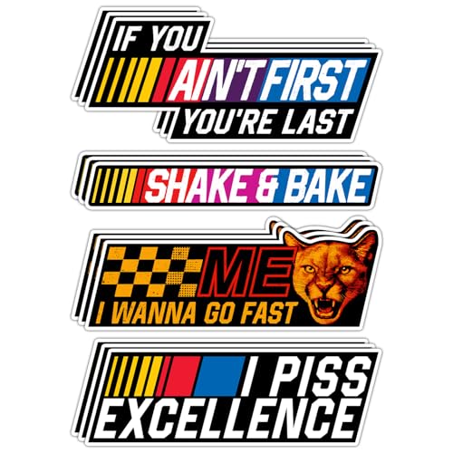 (12pcs) Shake and Bake Sticker - 5 Inches Shake n Bake Sticker If You Aint First Youre Last Racing Quote Stickers Funny Stickers for Car Truck Bike Helmet Motorbike Laptop Window