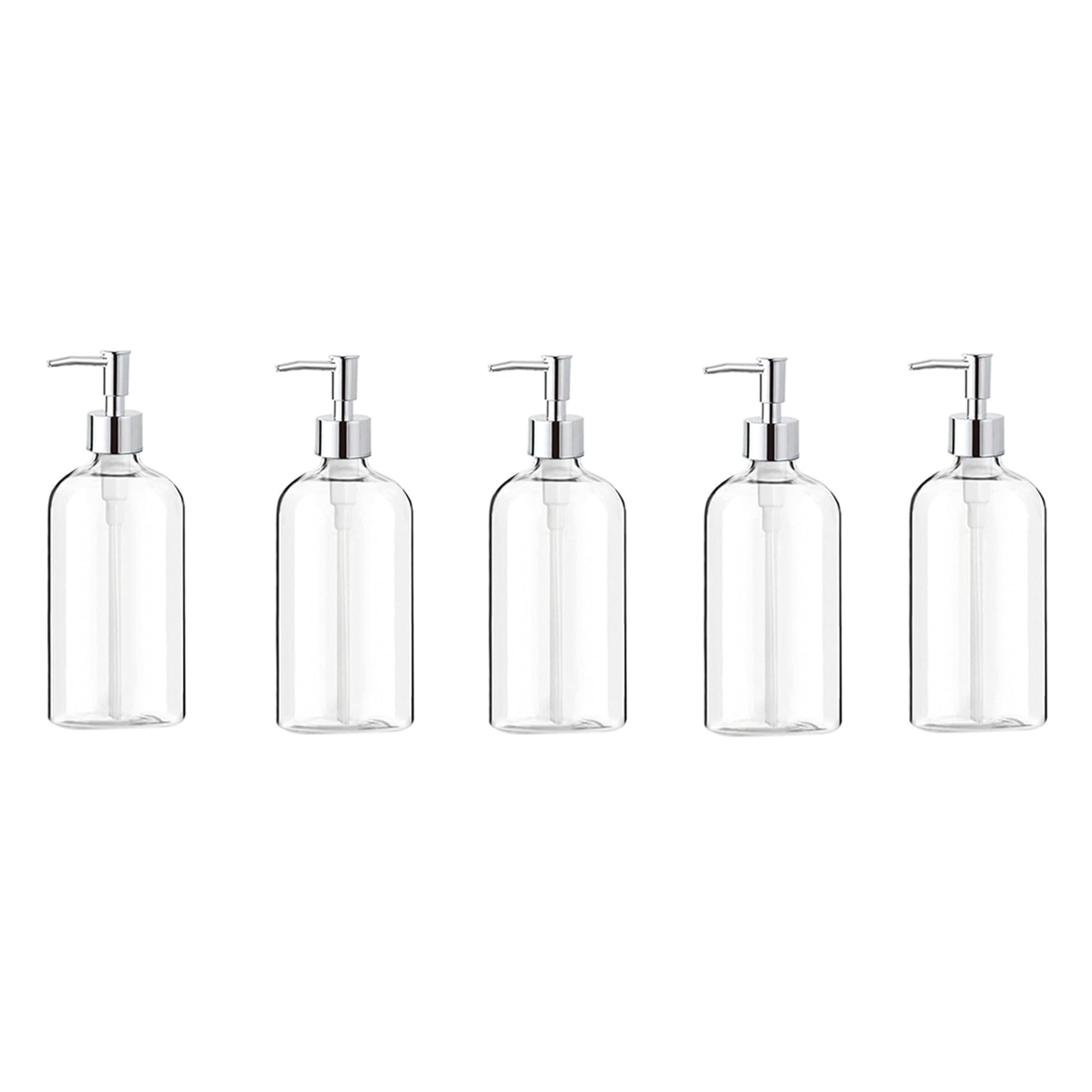 Hndhbfgrt 5X Soap Dispenser Clear Glass Soap Dispenser with Pump 16 Oz Refillable Liquid Hand Soap Dispenser for Bathroom Kitchen